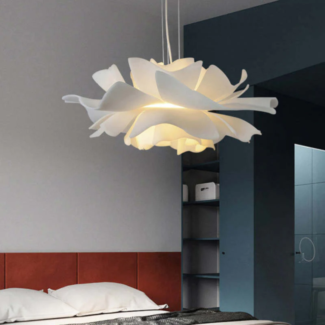 Brehn | Design Pendelleuchte Blume Weiß Metall - Sophia