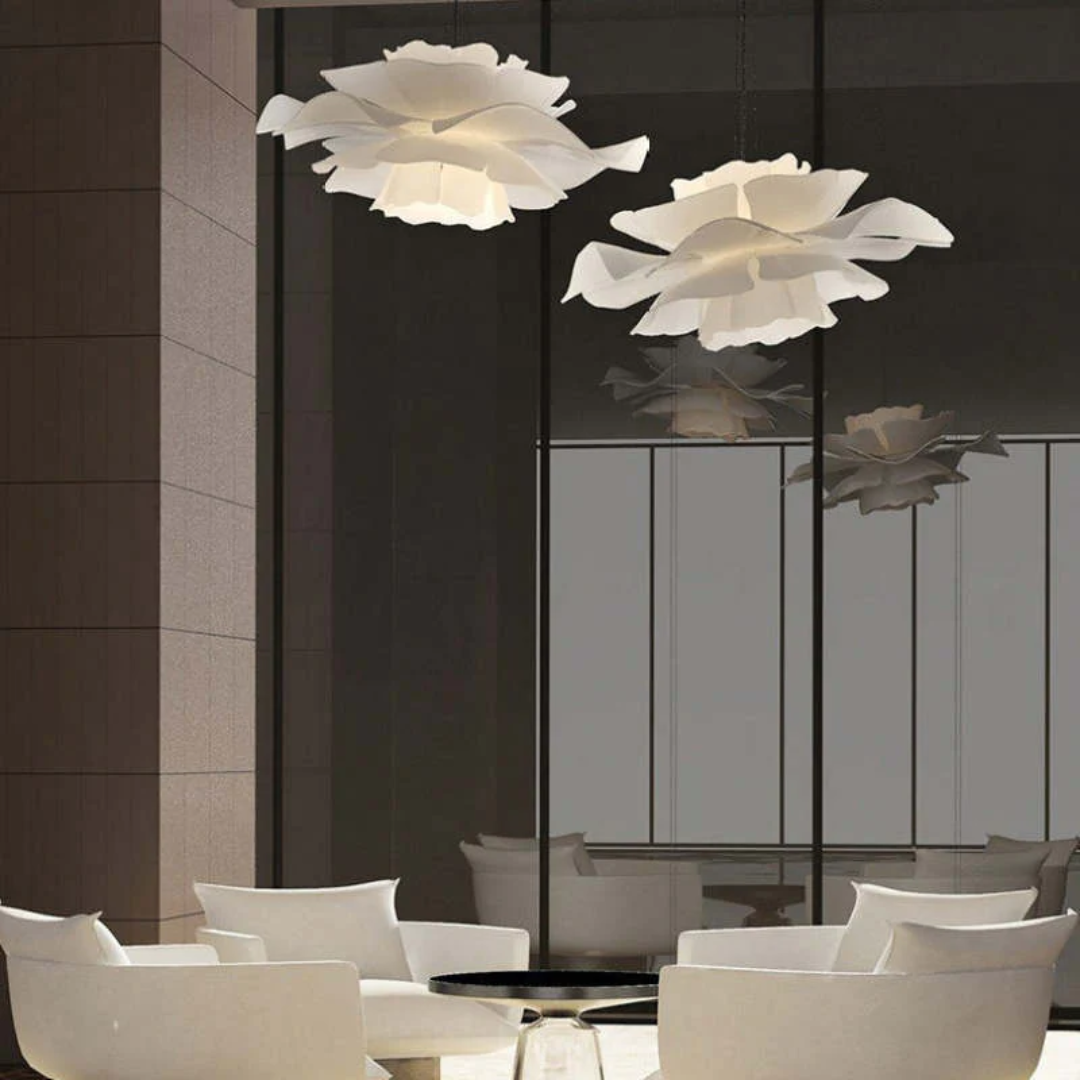 Brehn | Design Pendelleuchte Blume Weiß Metall - Sophia