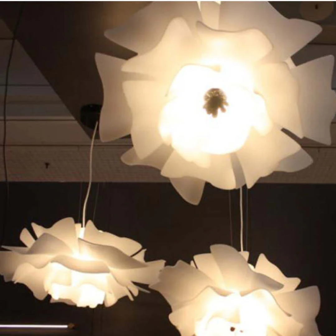 Brehn | Design Pendelleuchte Blume Weiß Metall - Sophia