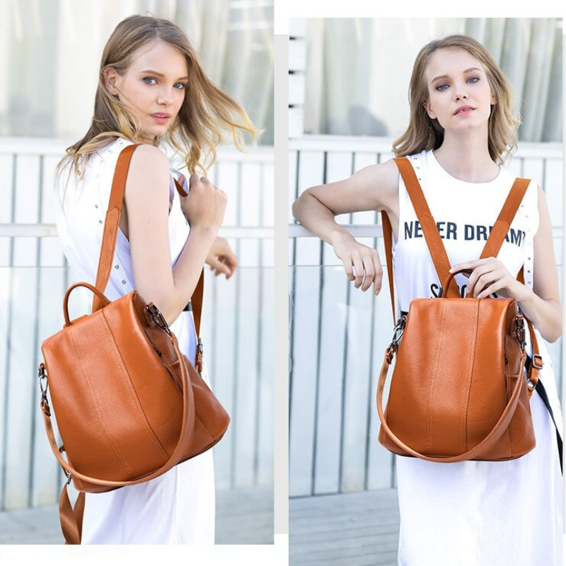 Brehn | Diebstahlresistenter Leder-Rucksack
