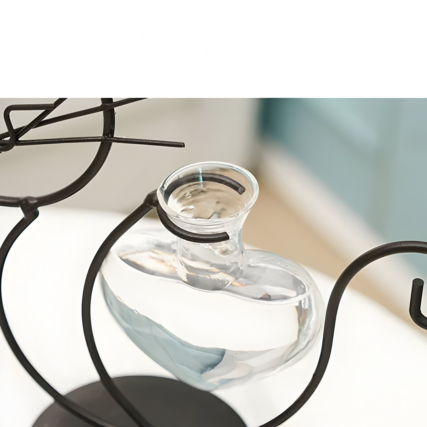 AquaPurr Vase – Hydroponische Glasherzvase mit katzenförmigem Halter