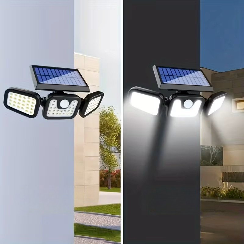 Solar-Wandlampe mit Bewegungsmelder – Helle Außenbeleuchtung mit 3 Leuchtmodi | Wetterfest (IP44) für Garten, Hof und Garage