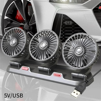 360° Verstellbarer 3-Kopf Auto Ventilator USB/12V/24V – AirFlow | Brehn