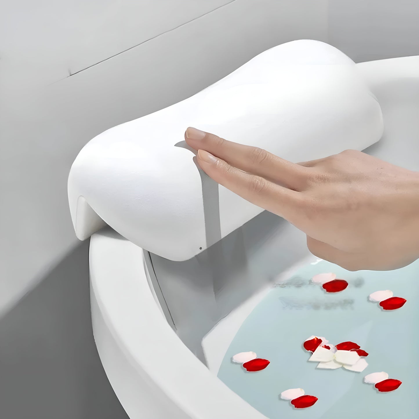 Badewannenkussen – Wasserdicht & Antirutsch | Zacht hoofd- en rugkussen van traagschuim met zuignappen