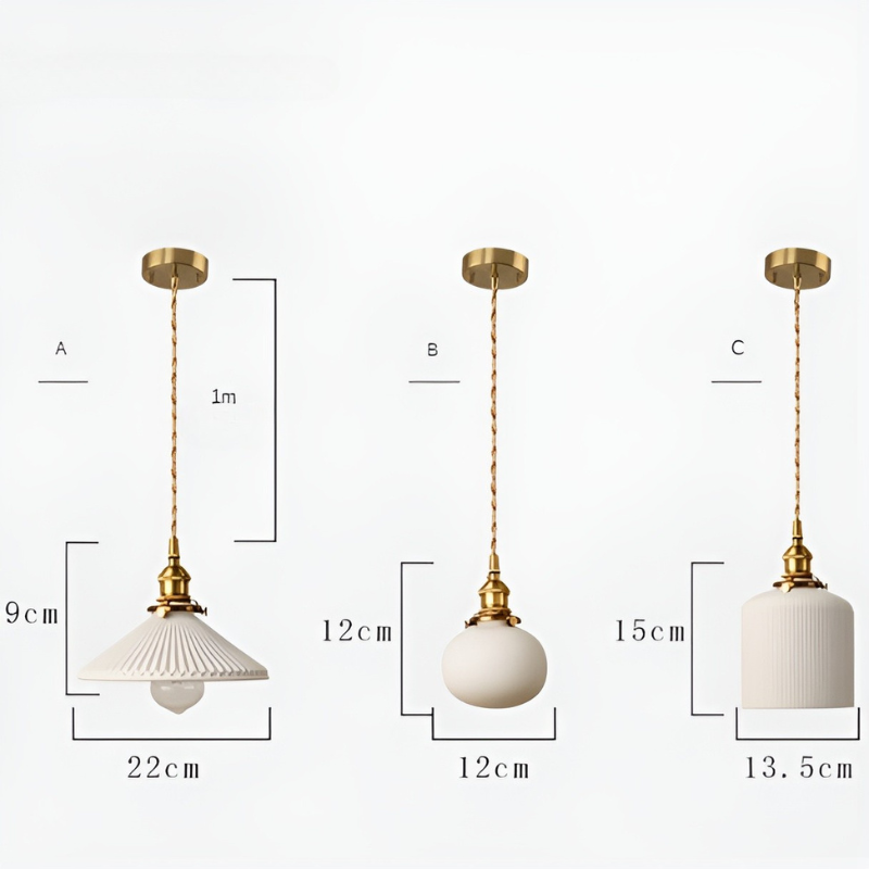AmberZen Light – Vintage Keramik Glas Pendelleuchte | Brehn