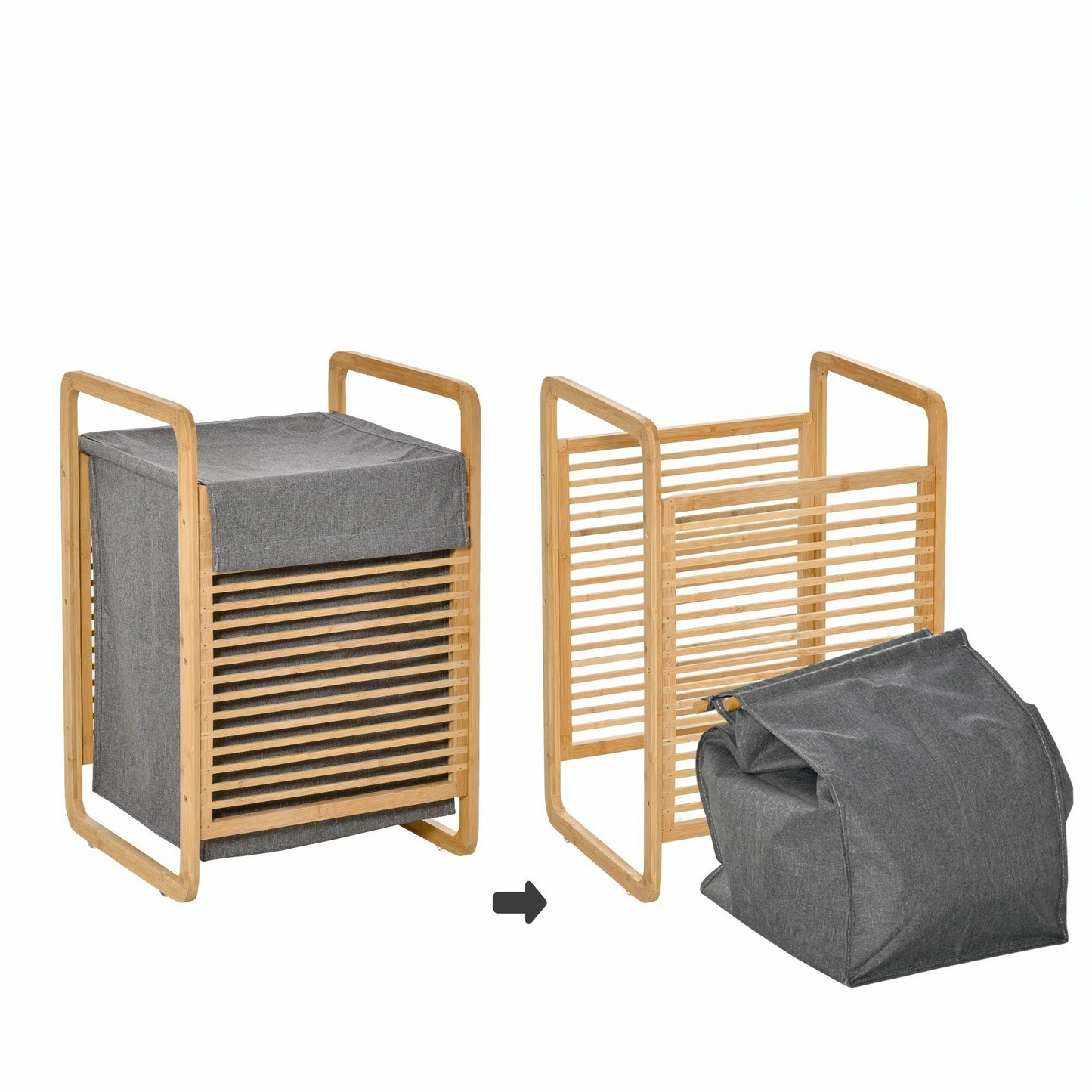PureWeave Wäschekorb – PortaBrehne Wäschekorb aus Bambus mit Deckel