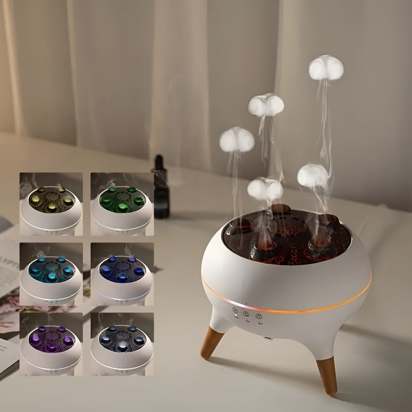 Aromadiffusor in Quallenform – Farbwechsel & Fernbedienung | Luftbefeuchter für Zuhause & Büro