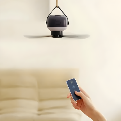 BreezeNova - Tragbarer Deckenventilator mit Licht und Fernbedienung | Brehn
