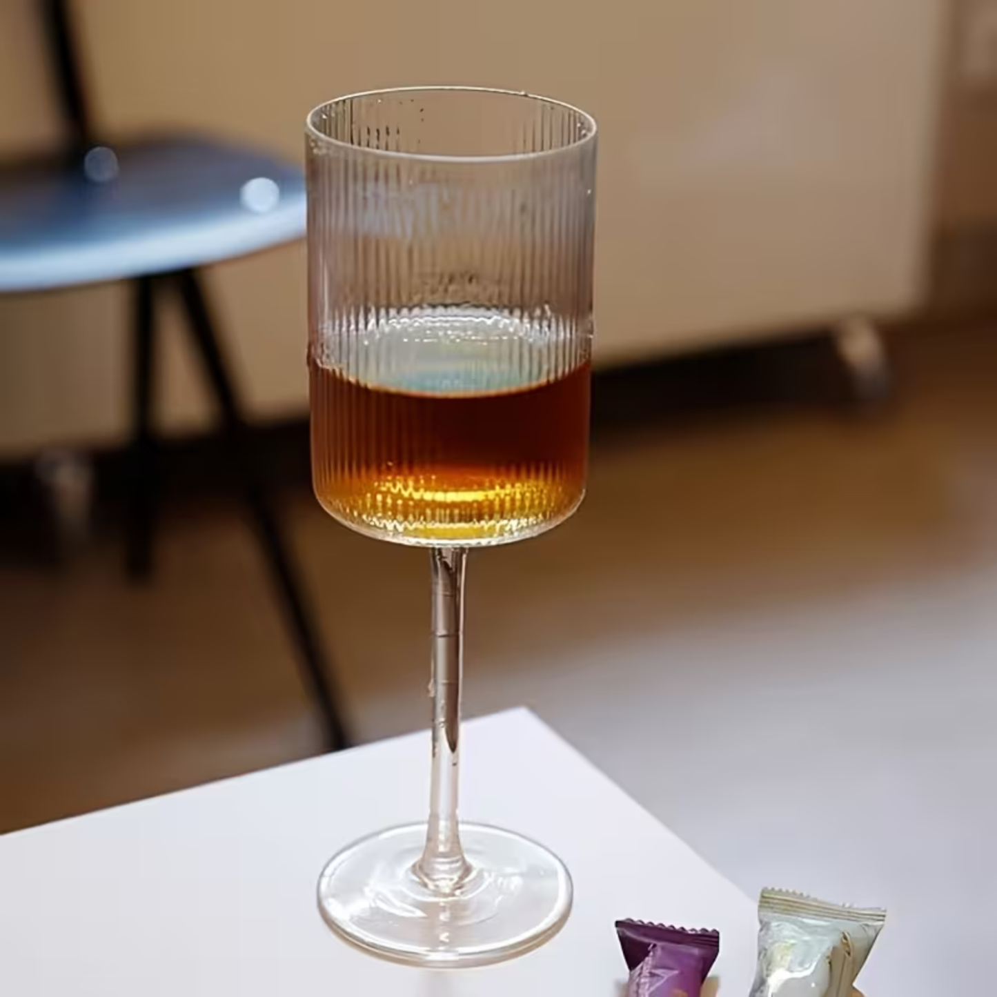 Kristallglas mit Vintage-Rillen – Transparent & Dekorativ | Elegantes Glas für den Alltag und die Taboulé-Kultur