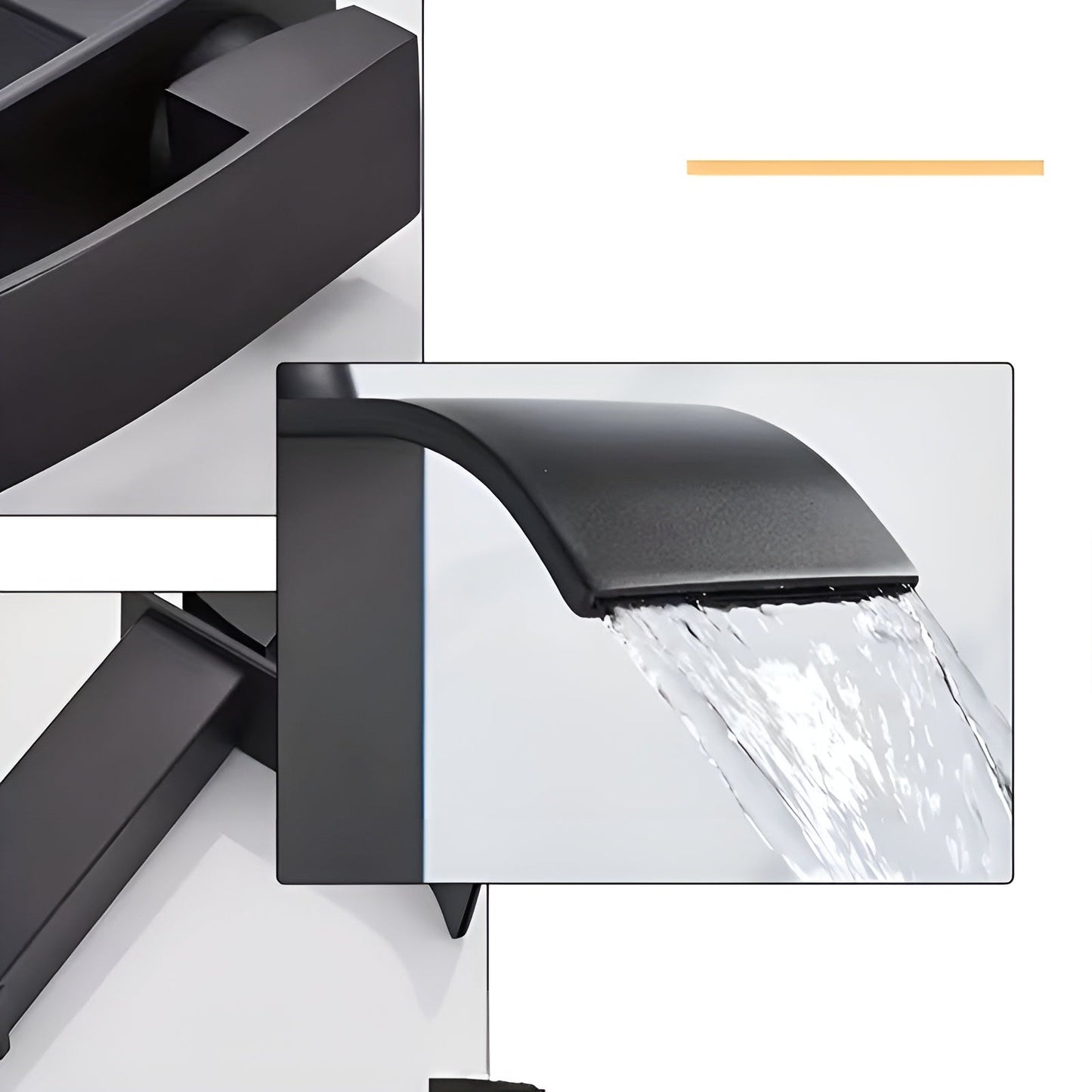 Edelstahl-Waschtischarmatur – Wasserfallauslauf mit Warm- und Kaltwasser | Einloch-Mischbatterie im Brehnack-Design für das Badezimmer