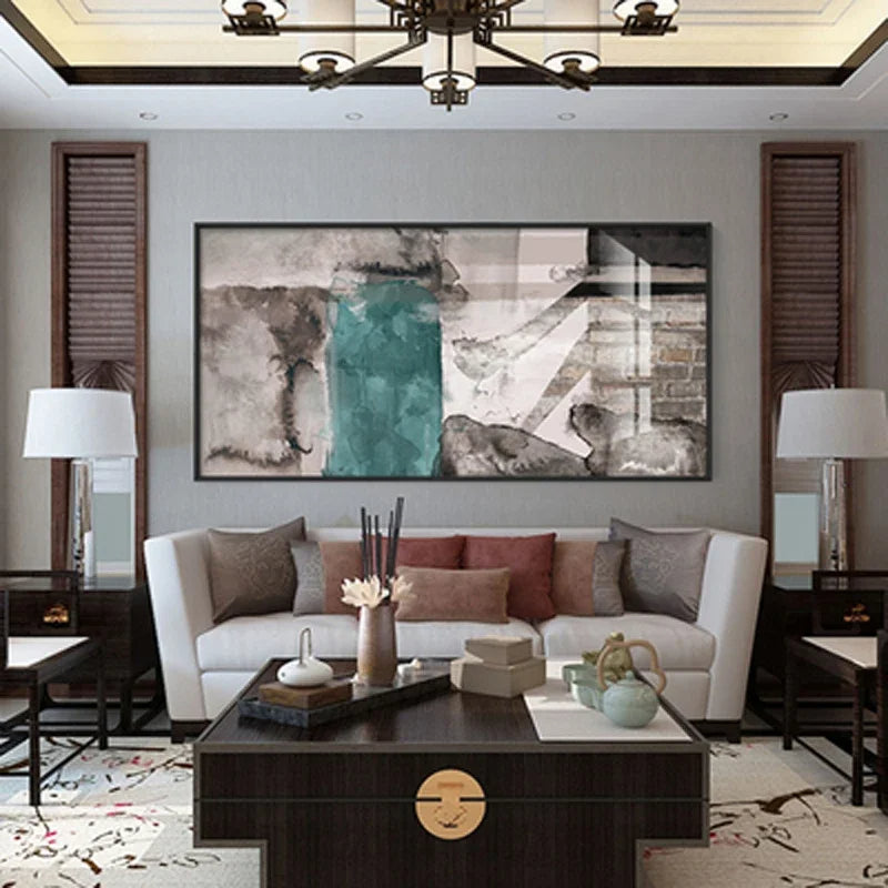 Städtische Abstrakt Grau Grün Große Größen Wandkunst Fine Art Leinwanddruck Bild Für Stadtwohnung Wohnzimmer Esszimmer Home & Office Decor | Brehn