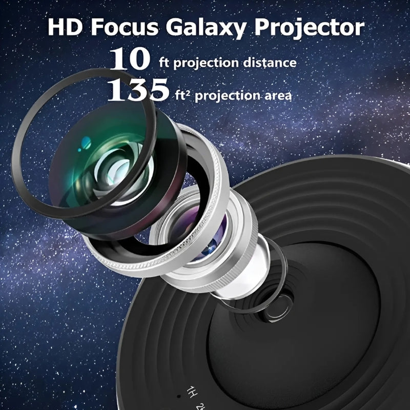 Brehn | 360° HD-Planetarium Projektor | 12 Astronomische Fokus-Folien | LED-Sternenprojektor mit Timer & Rotationsfunktion | Heim-Observatorium für Kinder & Erwachsene