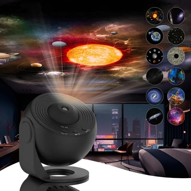 Brehn | 360° HD-Planetarium Projektor | 12 Astronomische Fokus-Folien | LED-Sternenprojektor mit Timer & Rotationsfunktion | Heim-Observatorium für Kinder & Erwachsene
