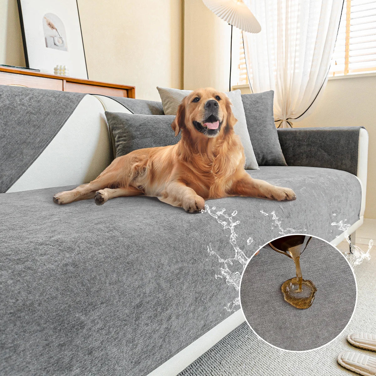 Brehn | SofaShield Luxe Anti-Kratzer Sofa Schutz – Kr kratzfeste Chenille Schutz für Haustiere