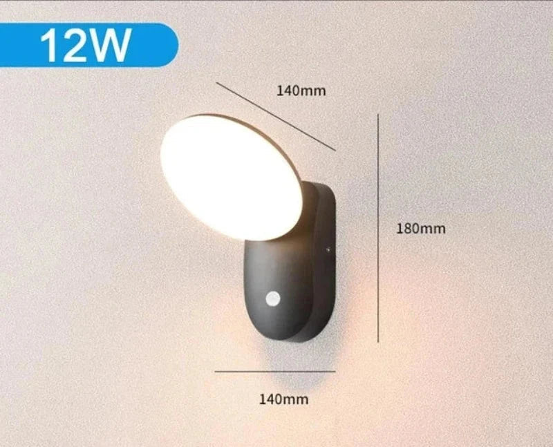 Moderne LED Verandaleuchte mit Bewegungsmelder - Wasserdichte Außenbeleuchtung, energiesparend, ideal für Terrasse und Eingang | Brehn
