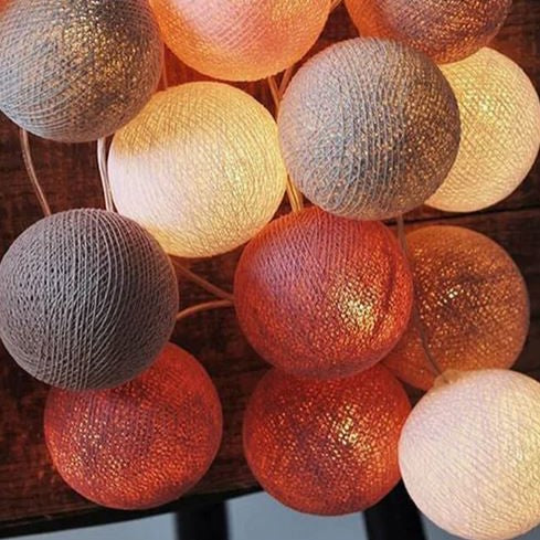 Brehn | Royallure Baumwollballon-Lichterkette – Gemütliche Dekoration für Zuhause & Feiern