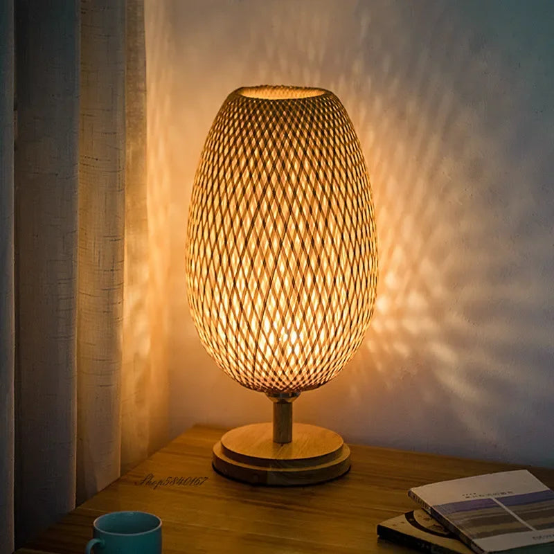 RustiekLicht – Vintage-Bambus-Tabulaturlampe | Handgefertigt & nachhaltig | Perfekt für Wohnzimmer & Schlafzimmer