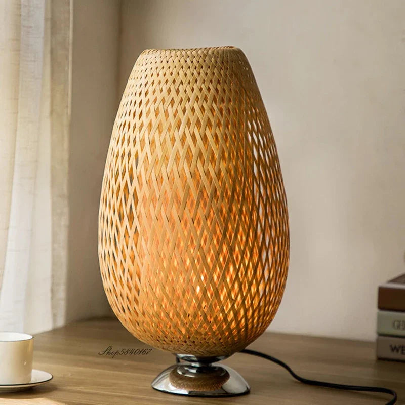 RustiekLicht – Vintage-Bambus-Tabulaturlampe | Handgefertigt & nachhaltig | Perfekt für Wohnzimmer & Schlafzimmer