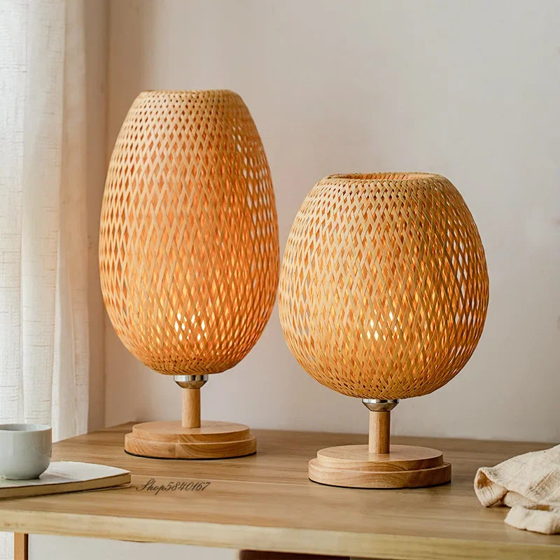 RustiekLicht – Vintage-Bambus-Tabulaturlampe | Handgefertigt & nachhaltig | Perfekt für Wohnzimmer & Schlafzimmer