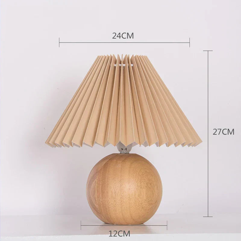 Leuchtendes Erbe: Vintage-Tischleuchte mit plissiertem Schirm – Elegante antike Retro-Nachttischbeleuchtung