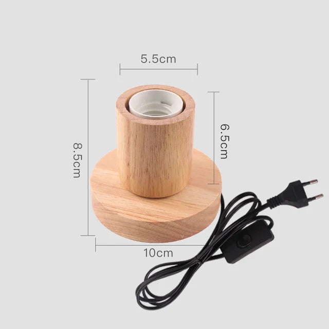 Retro Holz Tischlampe mit Lichterkugel – Dekorative Beleuchtung für Zuhause | Brehn