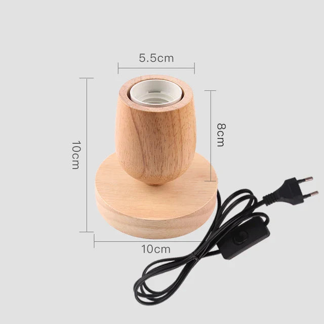 Retro Holz Tischlampe mit Lichterkugel – Dekorative Beleuchtung für Zuhause | Brehn
