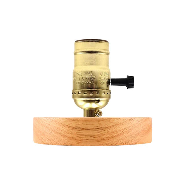Retro Holz Tischlampe mit Lichterkugel – Dekorative Beleuchtung für Zuhause | Brehn