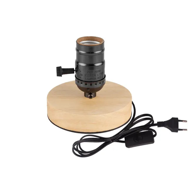 Retro Holz Tischlampe mit Lichterkugel – Dekorative Beleuchtung für Zuhause | Brehn