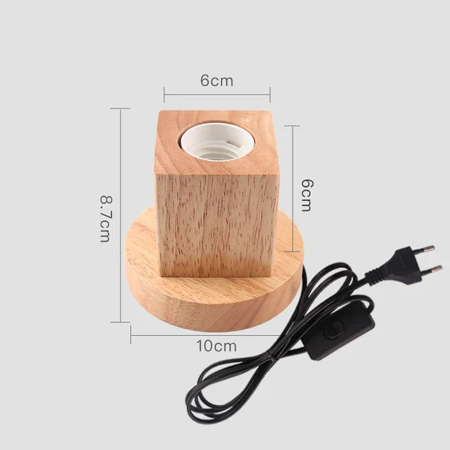 Retro Holz Tischlampe mit Lichterkugel – Dekorative Beleuchtung für Zuhause | Brehn