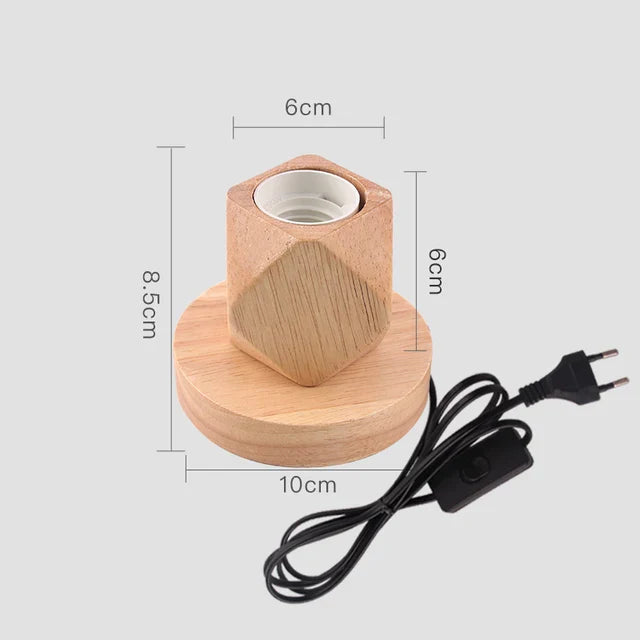 Retro Holz Tischlampe mit Lichterkugel – Dekorative Beleuchtung für Zuhause | Brehn