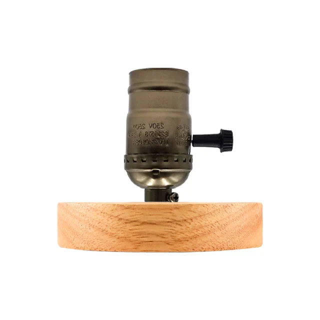 Retro Holz Tischlampe mit Lichterkugel – Dekorative Beleuchtung für Zuhause | Brehn