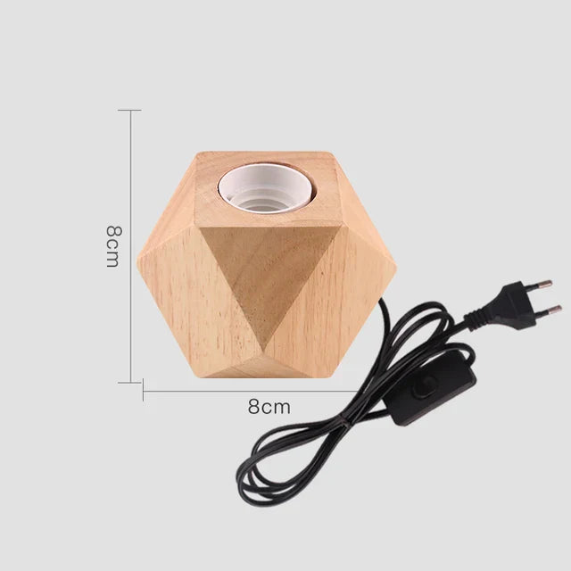 Retro Holz Tischlampe mit Lichterkugel – Dekorative Beleuchtung für Zuhause | Brehn