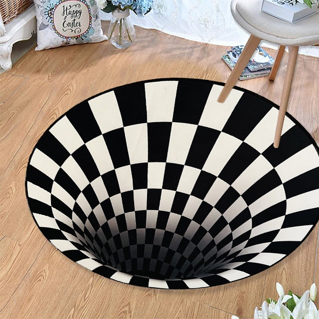 Runder Vortex 3D-Illusionsteppich - 100 cm - rutschfest | Brehn
