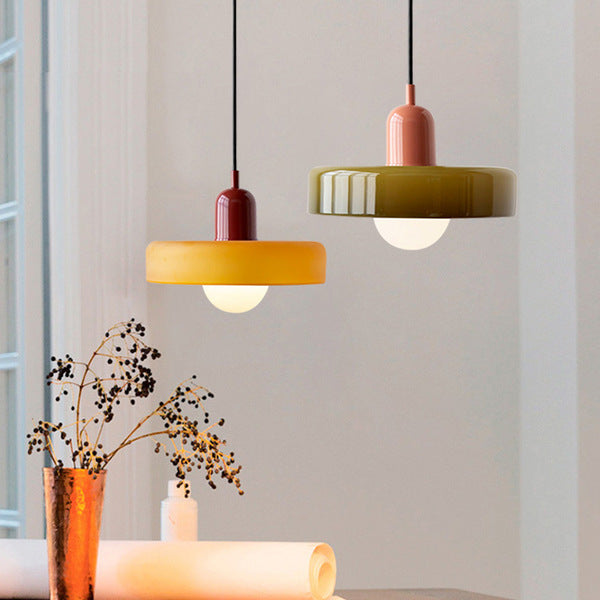 Farbenfrohe Bauhaus-Style Pendelleuchte - StiloGlas | Brehn