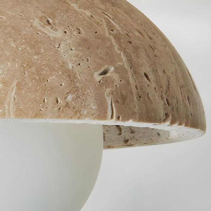 Brehn | Boho Travertin Naturstein LED Wandleuchte