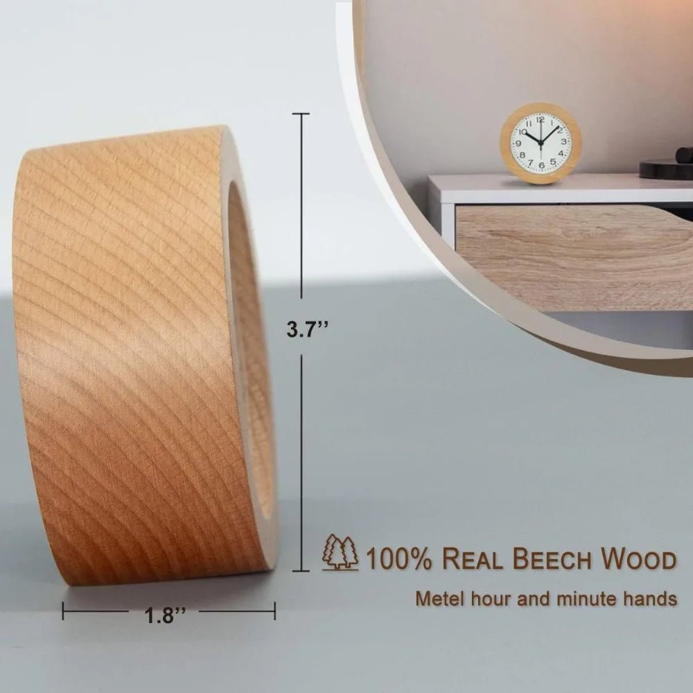 Lautloser Wecker aus Holz für gemütliche Schlafzimmer