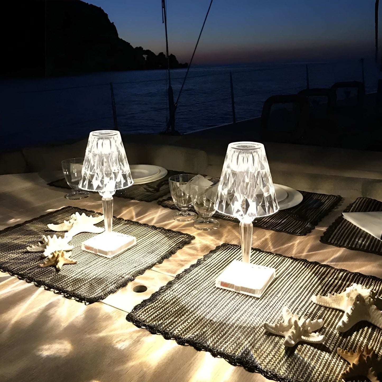 Diamond Glow - Wireless USB Crystal Shine Nachttischlampe | Brehn