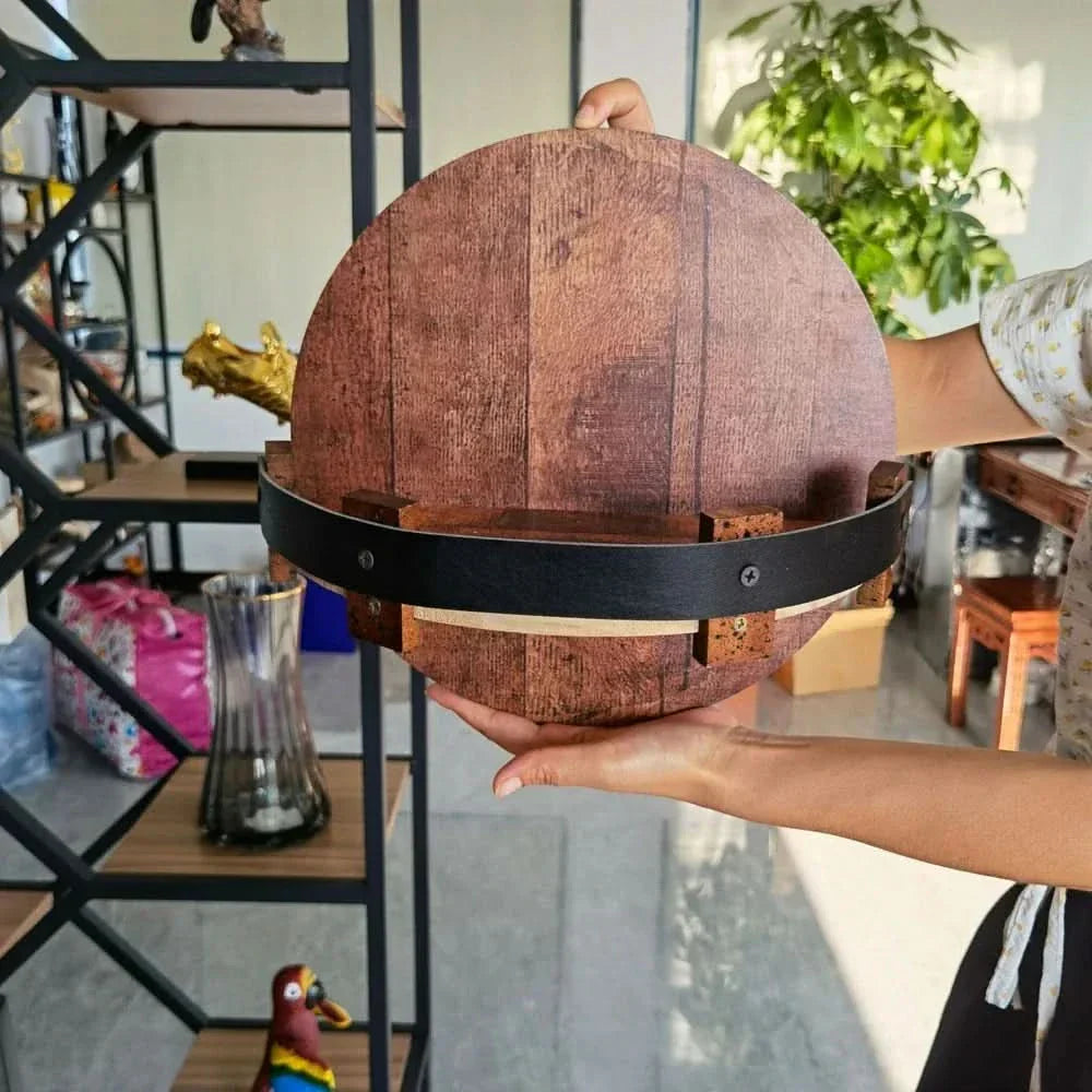 Handgefertigtes Wandflaschenregal aus Holz – 7 Flaschen