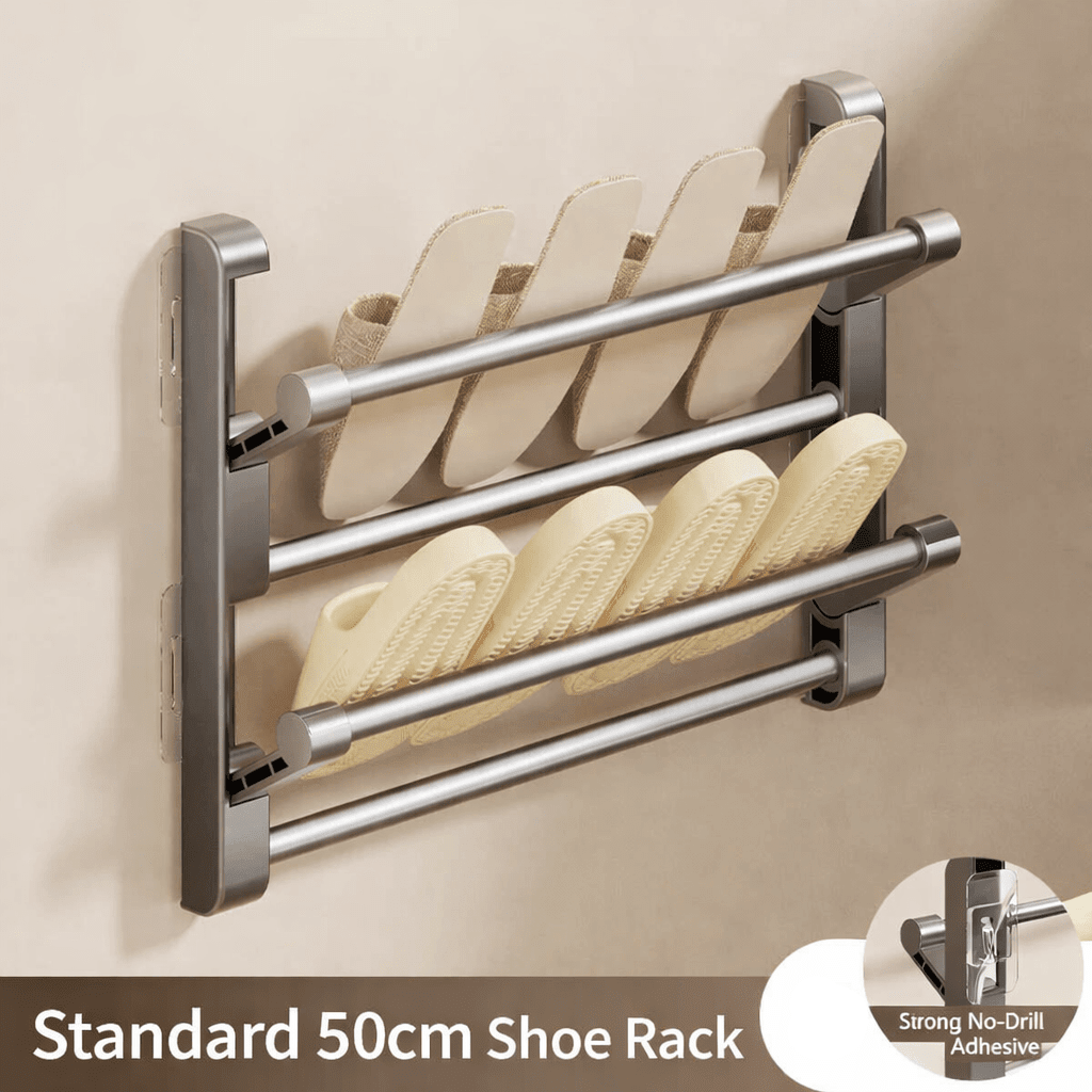 Wandmontiertes Schuhregal mit Drainagesystem | Brehn