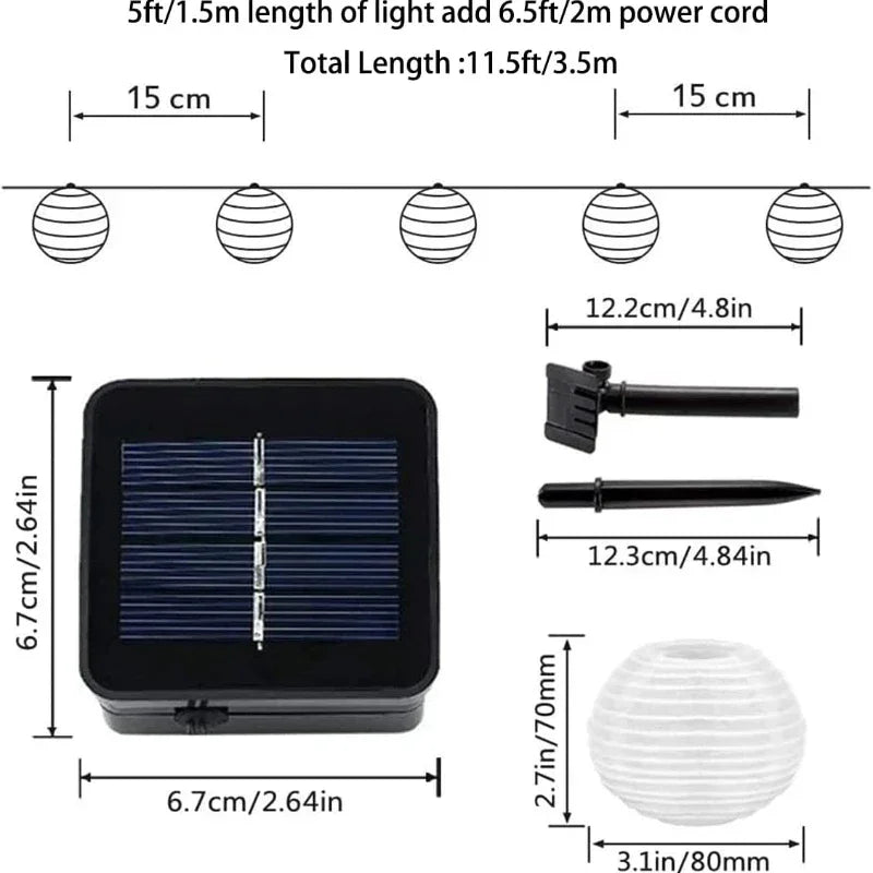 Solar Lantern Lichterkette für den Außenbereich – Bunte Laternen für Garten- und Terrassenbeleuchtung | Brehn