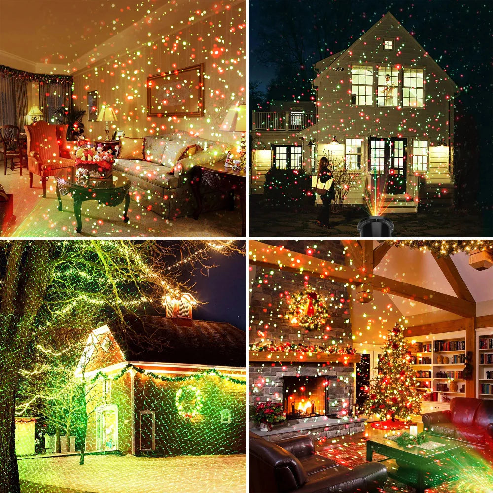 Brehn | Wasserfester Weihnachtslicht-Projektor für den Außenbereich mit rot/grünen Lasereffekt.