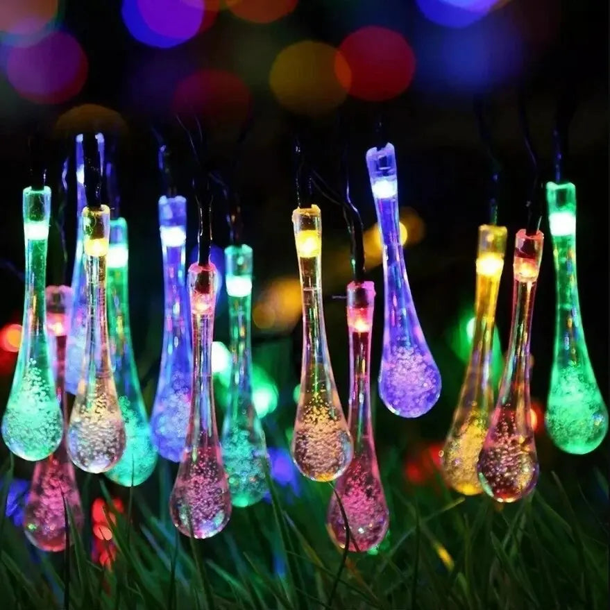 Solarbetriebene Tautropfen-Lichterkette für den Garten, wasserdichtes LED-Dekorationslicht für Außenbereiche | Brehn