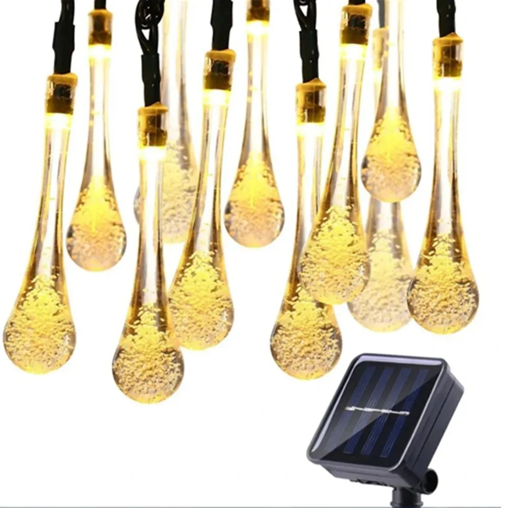 Solarbetriebene Tautropfen-Lichterkette für den Garten, wasserdichtes LED-Dekorationslicht für Außenbereiche | Brehn