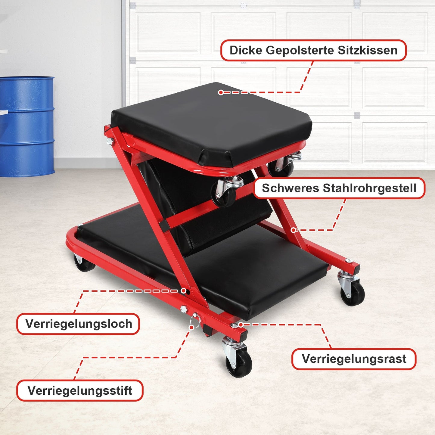 Montagerollbrett Werkstattliege Rollbrett KFZ | Brehn