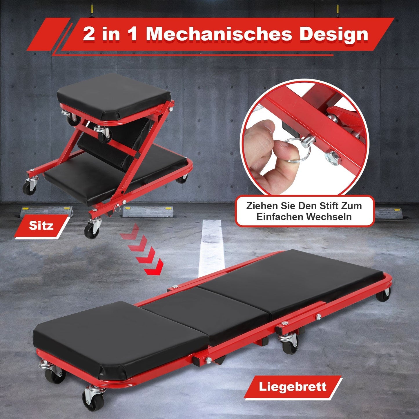 Montagerollbrett Werkstattliege Rollbrett KFZ | Brehn