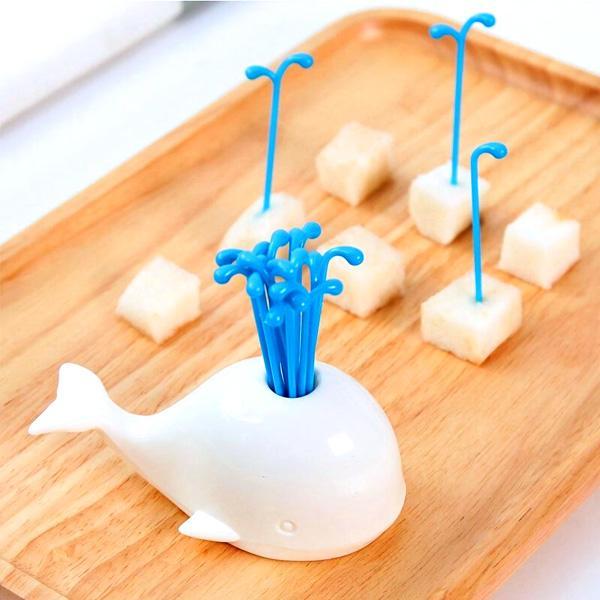 Weißes Beluga-Wal-Party-Picker-Set | Brehn