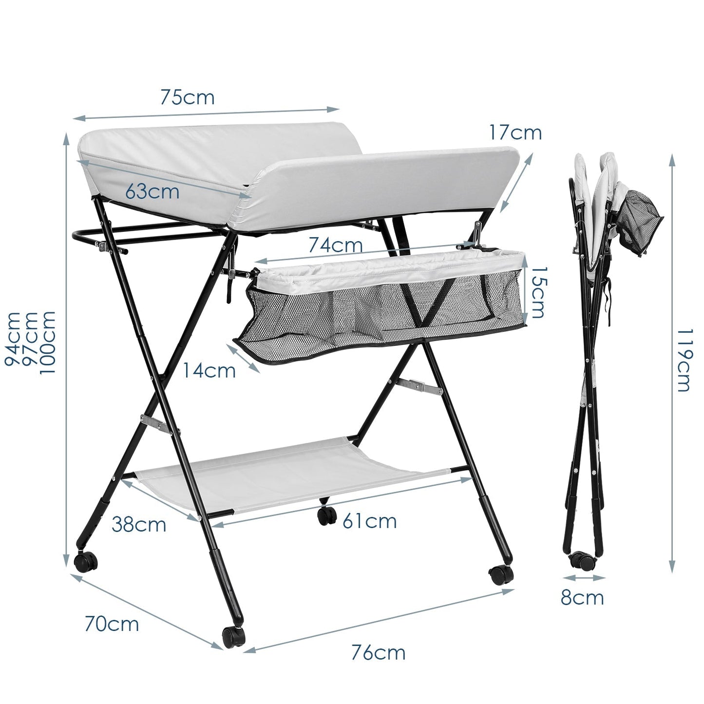 Wickeltisch Klappbar Baby Wickelkommode | Brehn