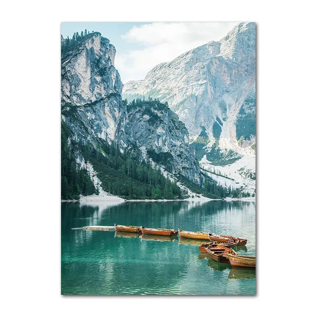 Wildnis Landschaft Bergsee Wald Wandkunst Fine Art Leinwand Drucke Bilder von Ruhe für Wohnzimmer Esszimmer Kunst Dekor