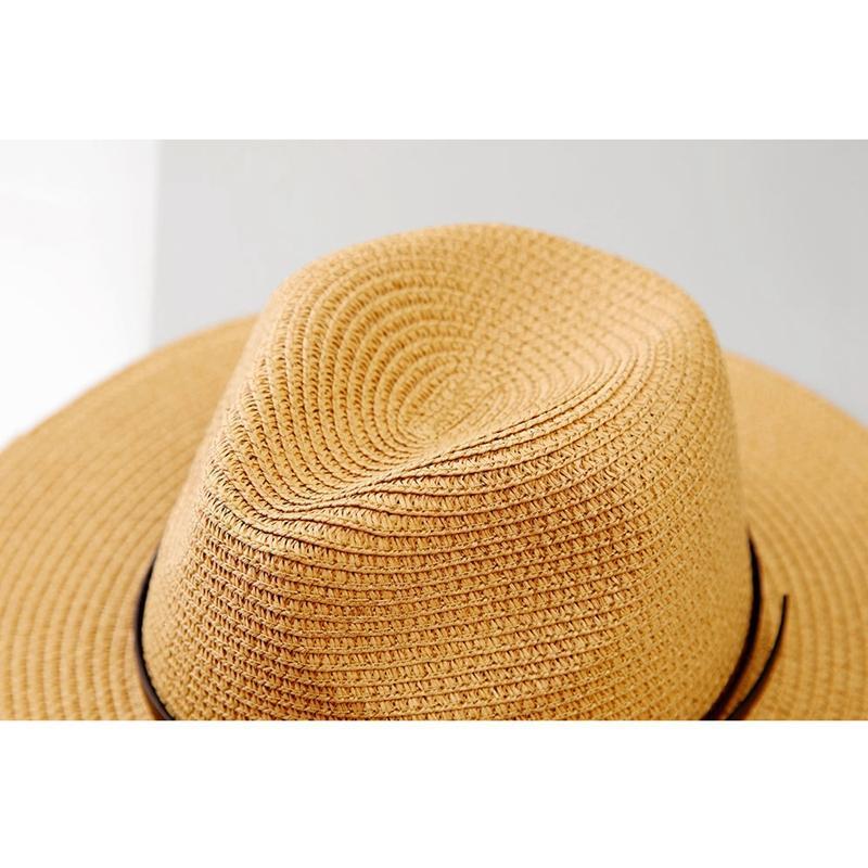 Brehn | Damen Breitkrempiger Strohhut Panama Roll Up