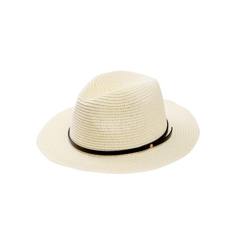 Brehn | Damen Breitkrempiger Strohhut Panama Roll Up